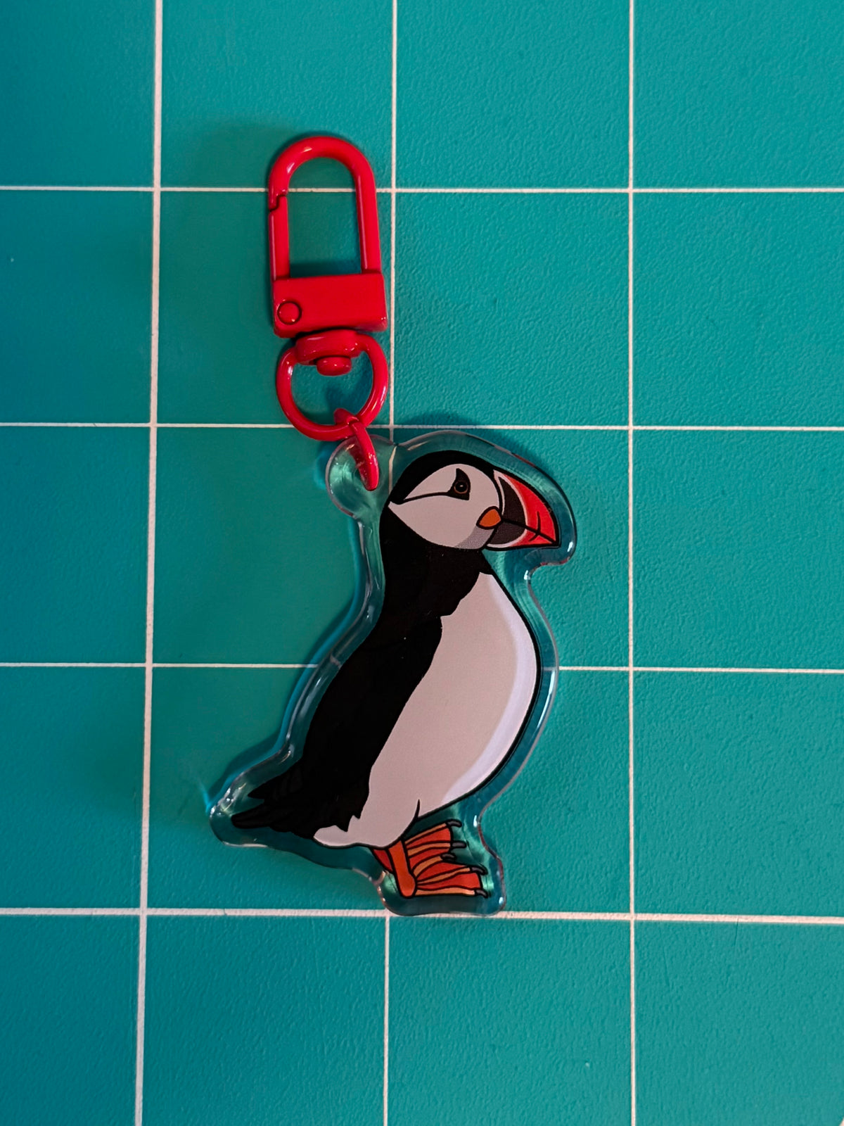 Atlantic Puffin Keychain - 2" Epoxy Acrylic Bird Charm