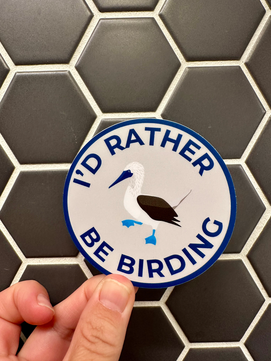I’d Rather Be Birding Blue-footed Booby Sticker image 0