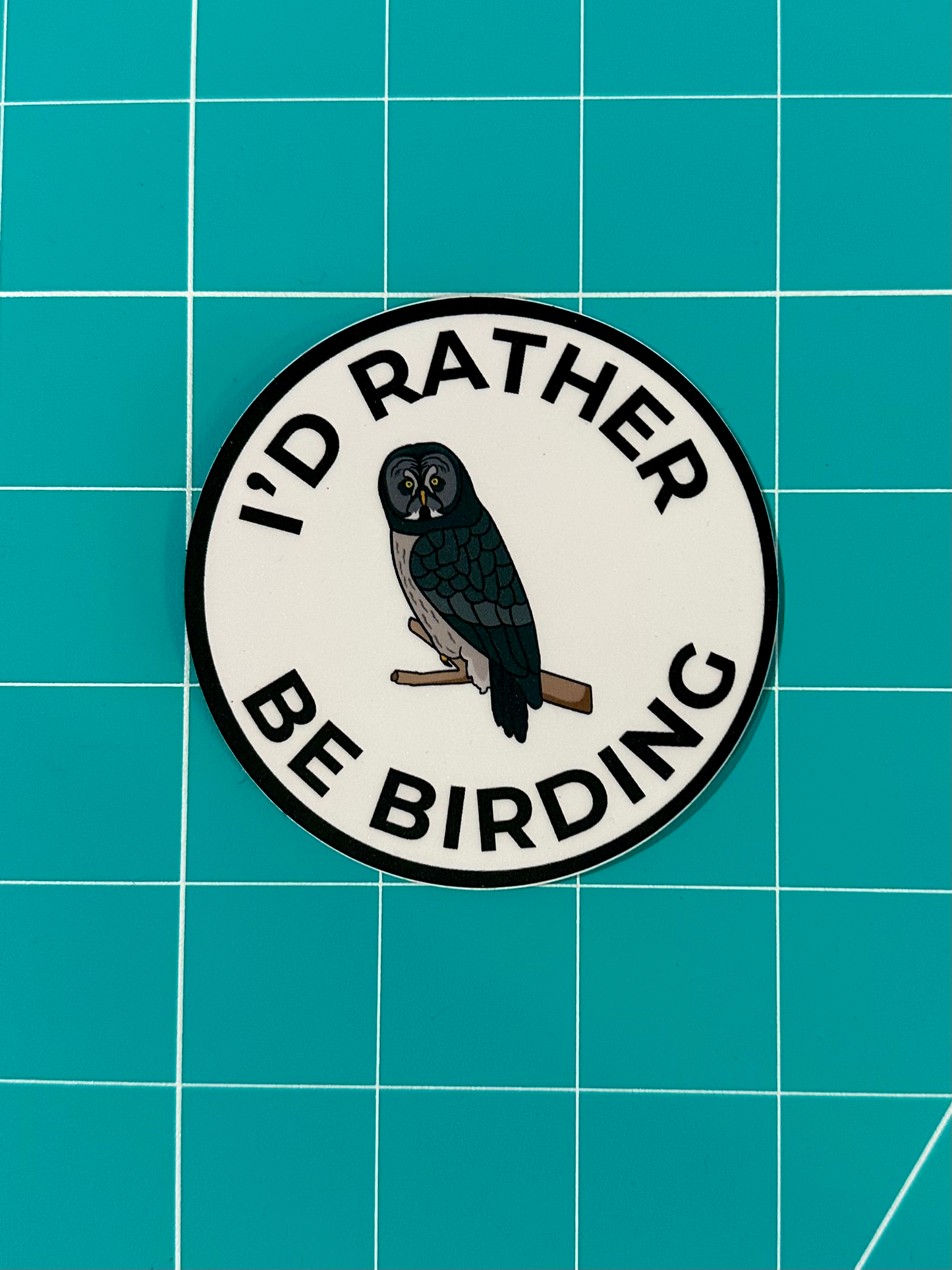 I’d Rather Be Birding Owl Sticker image 1
