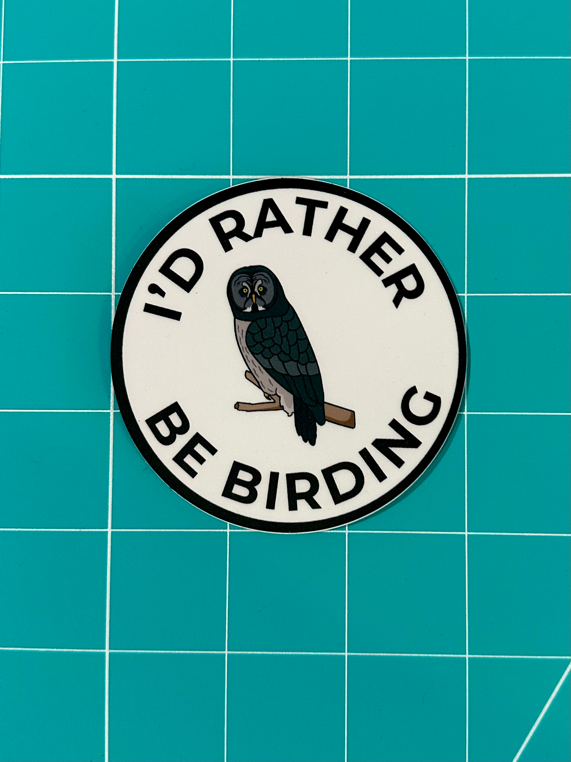 I’d Rather Be Birding Owl Sticker image 1