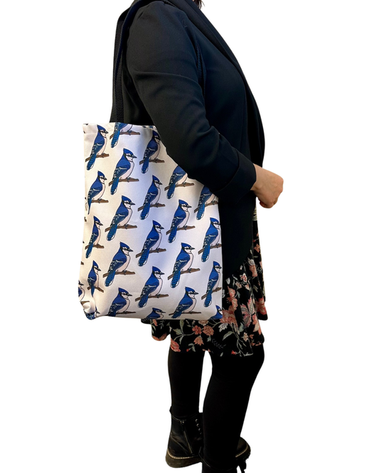 Blue Jay Tote Bag- All Over Print Canvas Shopping Bag