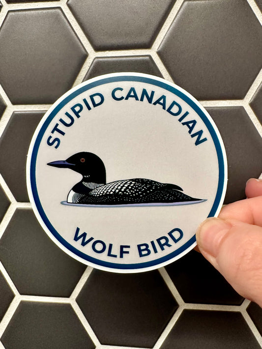 Stupid Canadian Wolf Bird Sticker: Heated Rivalry Weatherproof Vinyl Decal