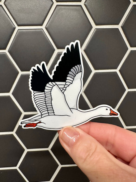 Snow Goose Sticker: Vinyl Bird Sticker