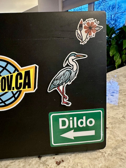 Great Blue Heron Sticker: Vinyl Bird Sticker