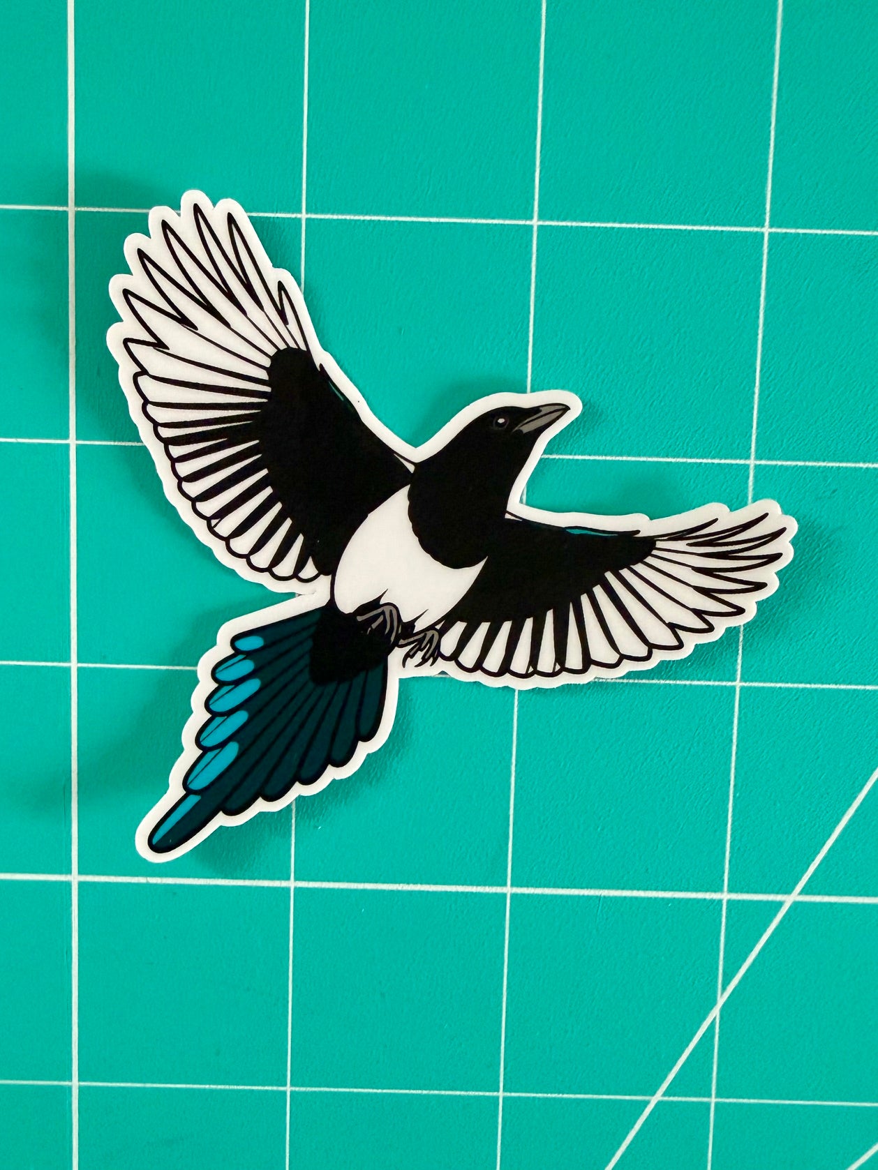 Black-billed Magpie Sticker: Waterproof Vinyl Decal