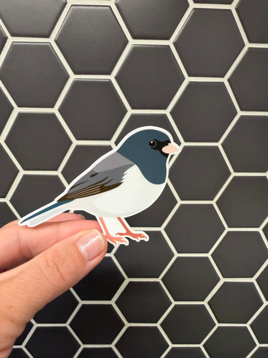 Dark-eyed Junco Sticker: Waterproof Vinyl Decal