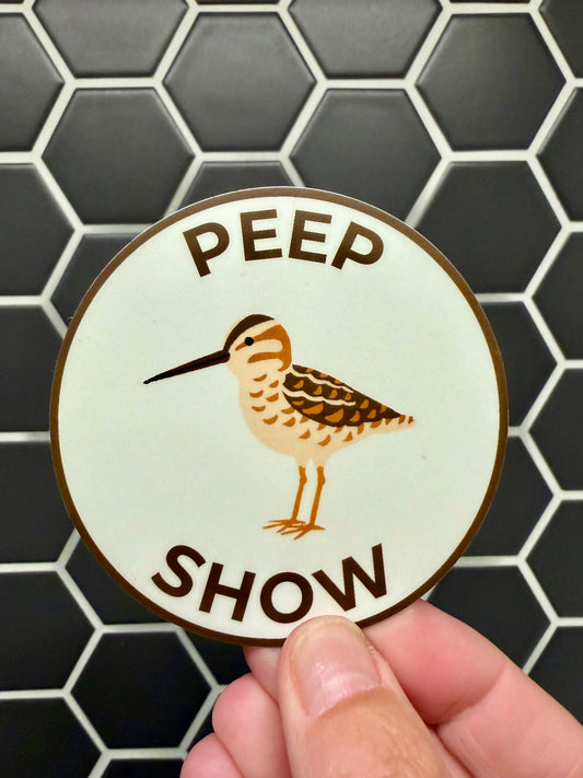 Peep Show Sticker: Sandpiper Peep, Weatherproof Vinyl Decal