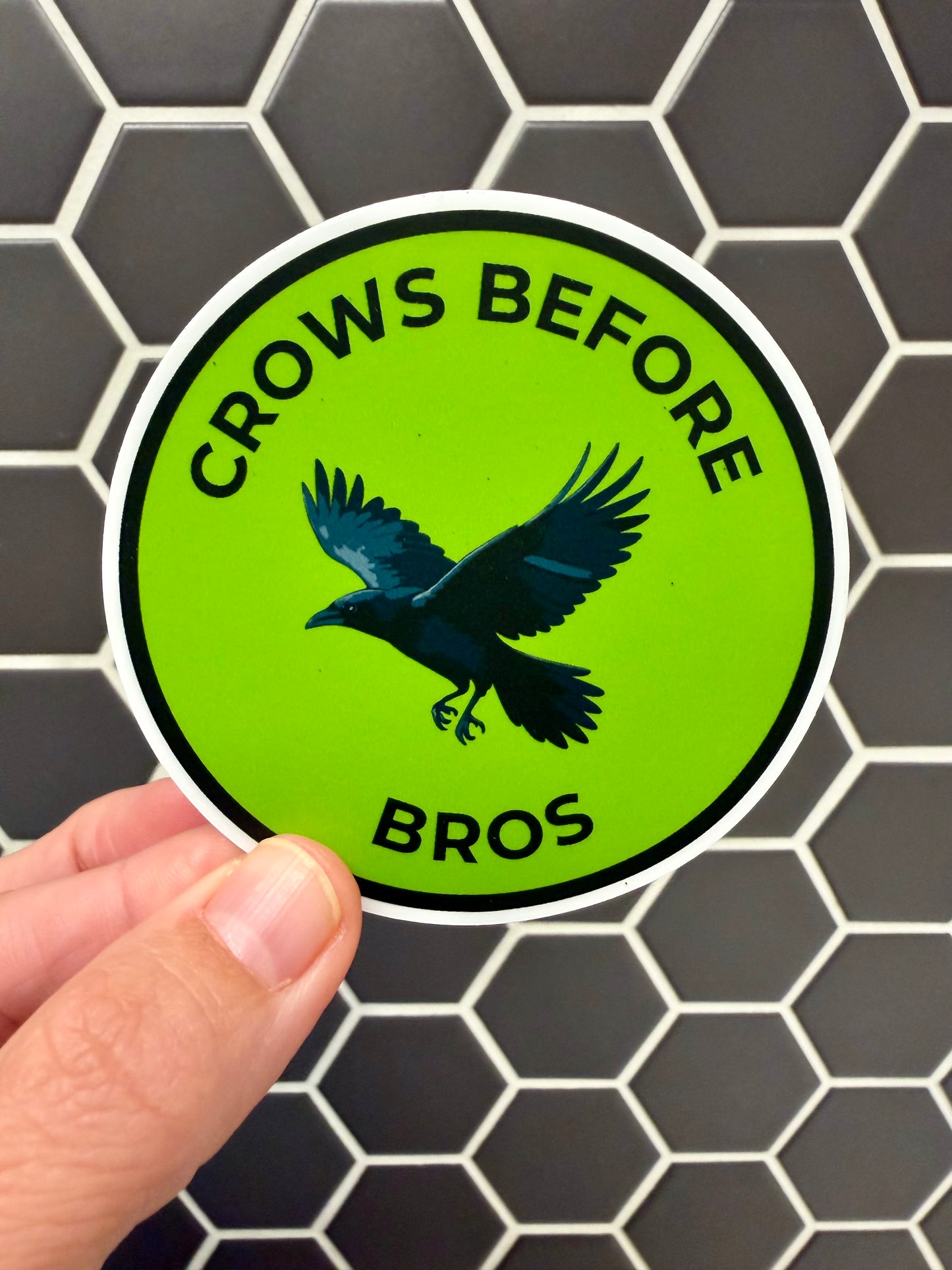 Crows Before Bros Bird Sticker: Waterproof Vinyl Decal