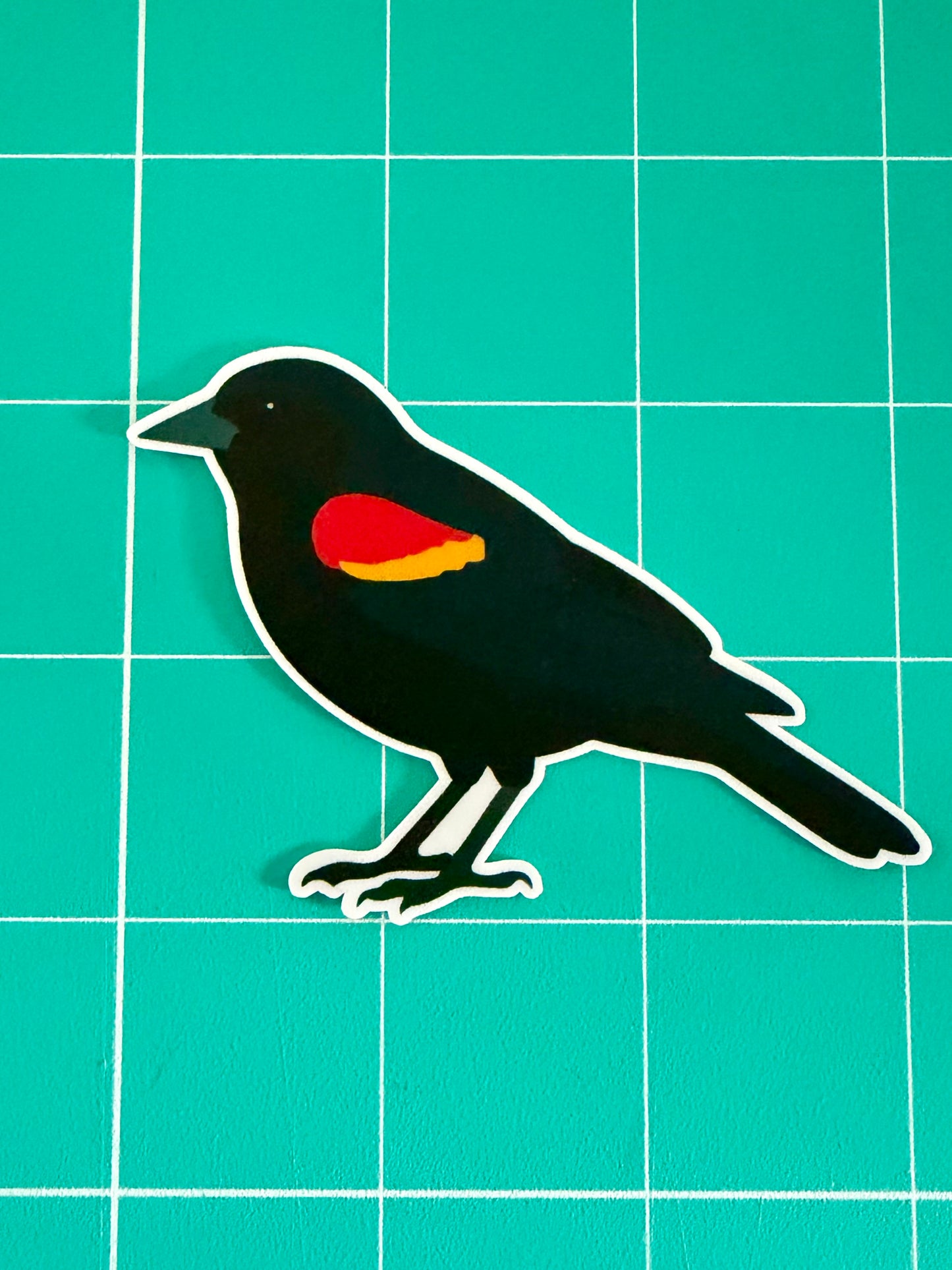 Red-winged Blackbird Sticker: Waterproof Vinyl Decal