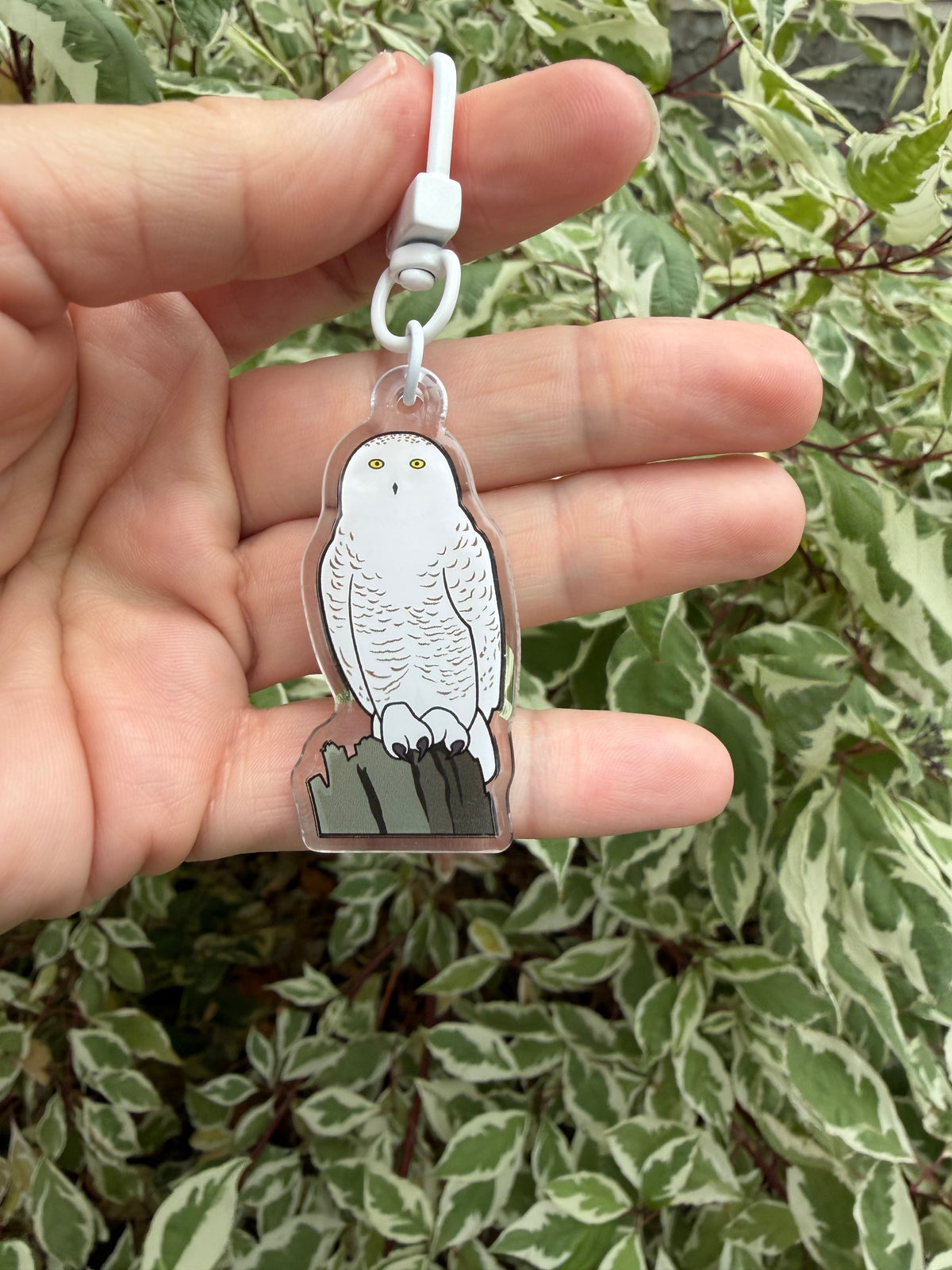 Snowy Owl Keychain - 2" Epoxy Acrylic Bird Charm (Copy)