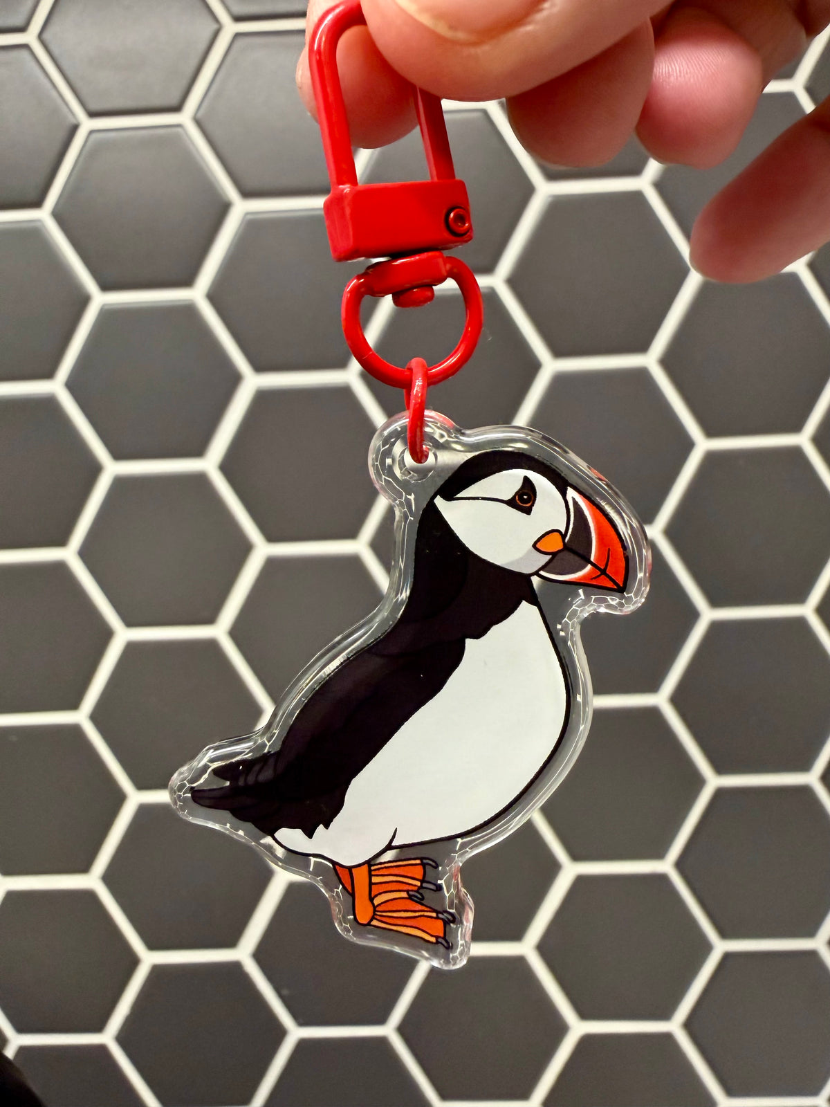 Atlantic Puffin Keychain - 2" Epoxy Acrylic Bird Charm