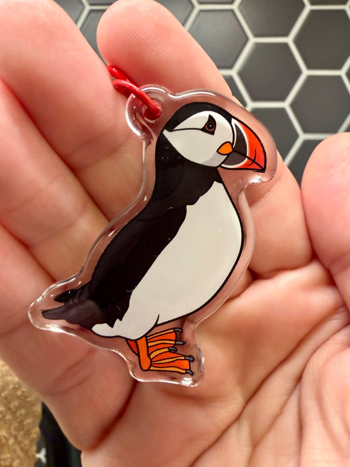 Atlantic Puffin Keychain - 2" Epoxy Acrylic Bird Charm