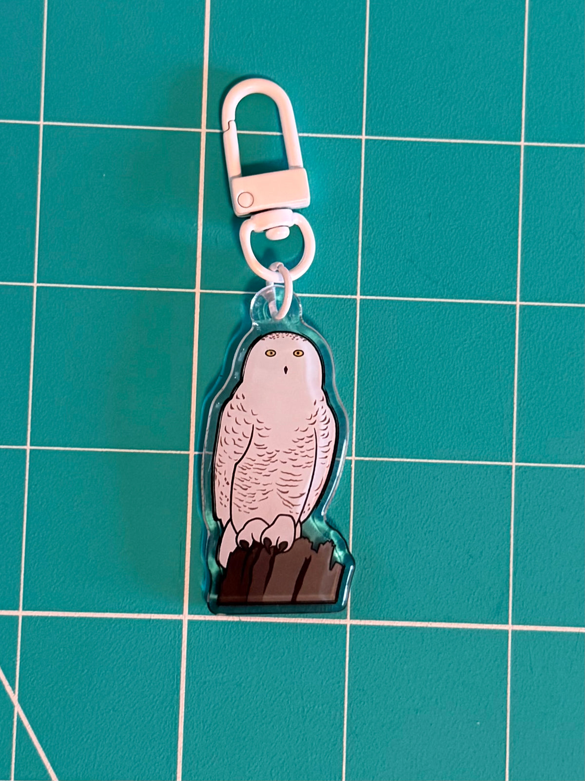 Snowy Owl Keychain - 2" Epoxy Acrylic Bird Charm (Copy)