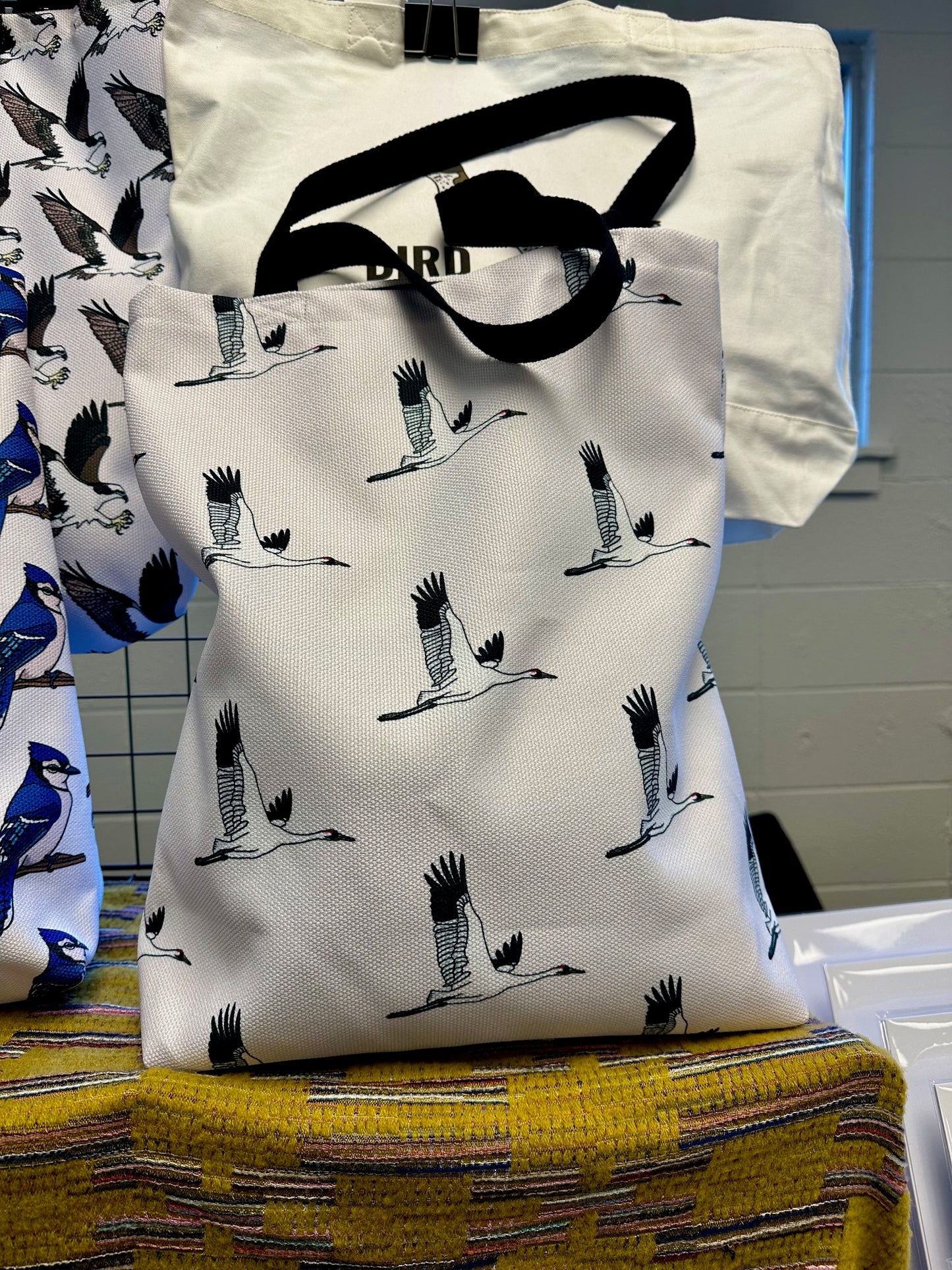 Whooping Crane Tote Bag- All Over Print Canvas Shopping Bag