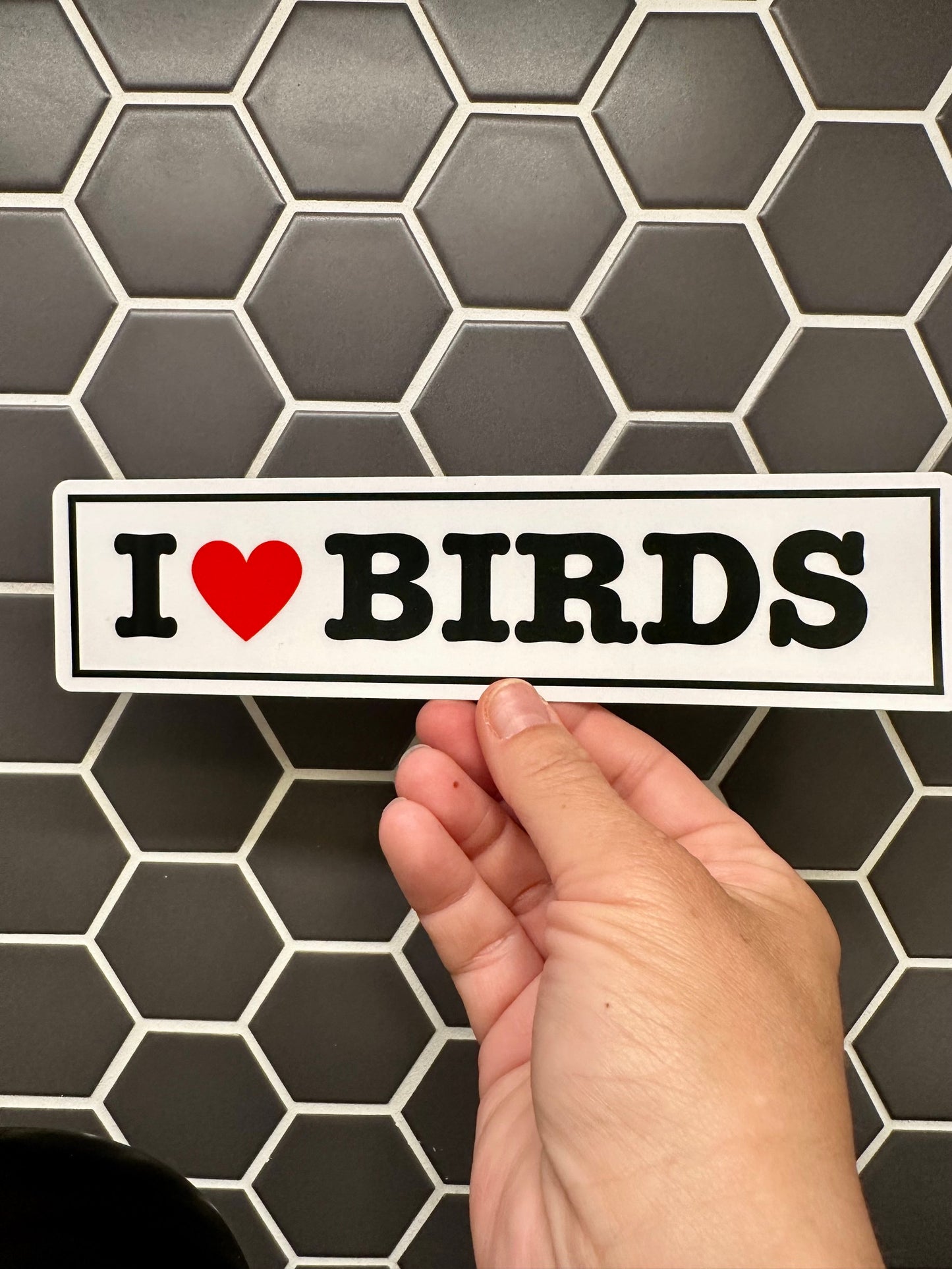 I Love Birds Bumper Sticker: I Heart Birds - Weatherproof Vinyl