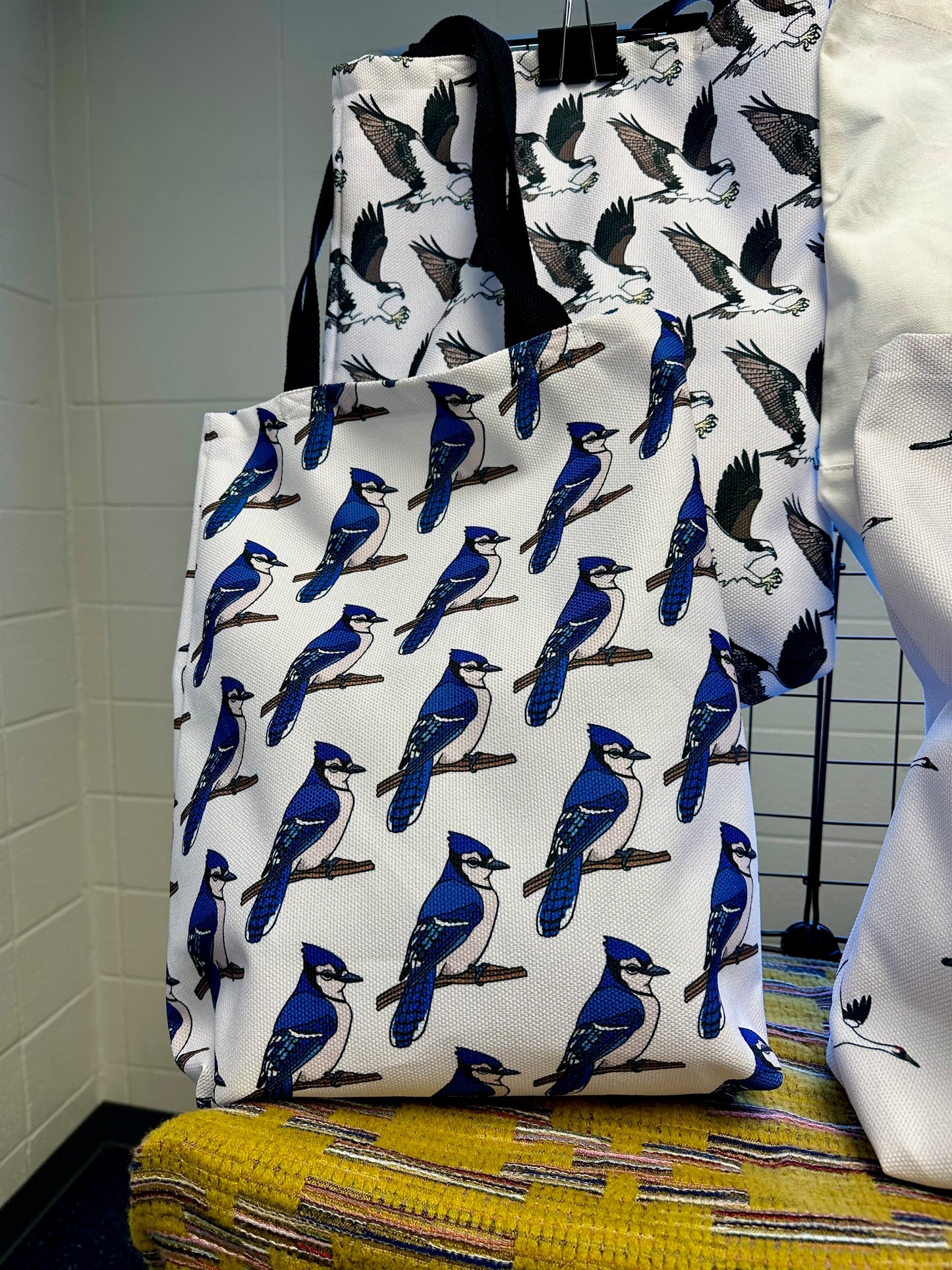 Blue Jay Tote Bag- All Over Print Canvas Shopping Bag