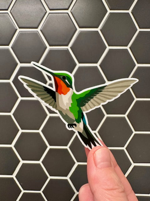 Hummingbird Sticker: Vinyl Bird Sticker