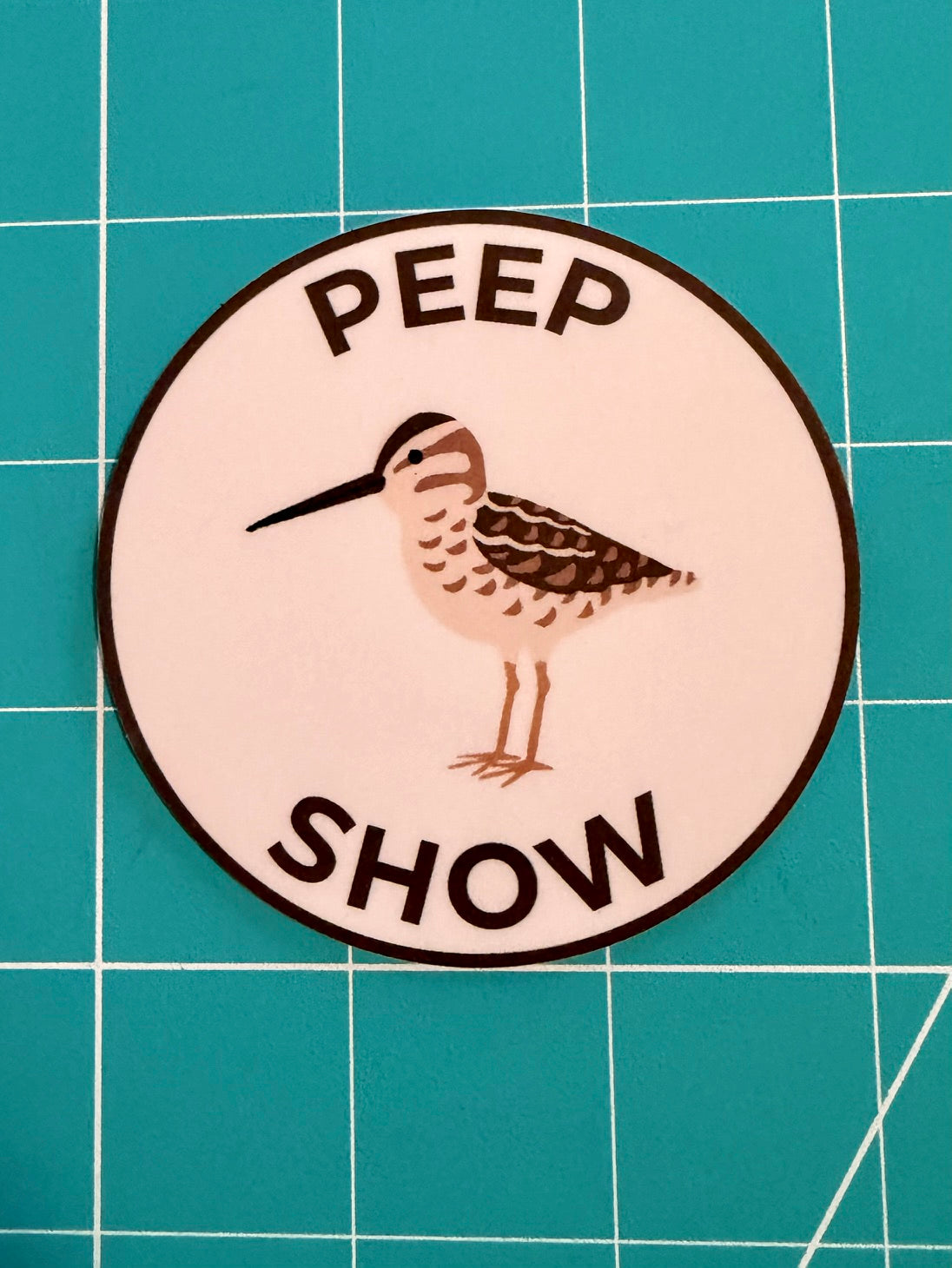 Peep Show Sticker: Sandpiper Peep, Weatherproof Vinyl Decal